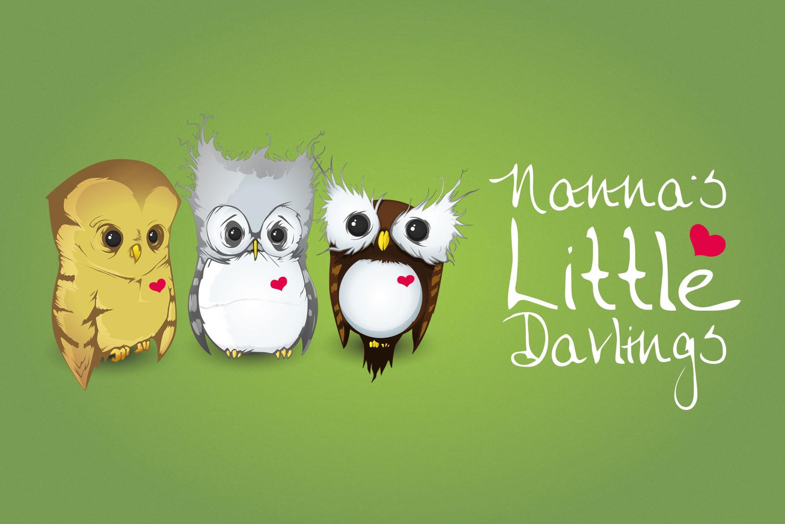 Character illustration for Nanna's Little Darlings, a set of collectible owl characters