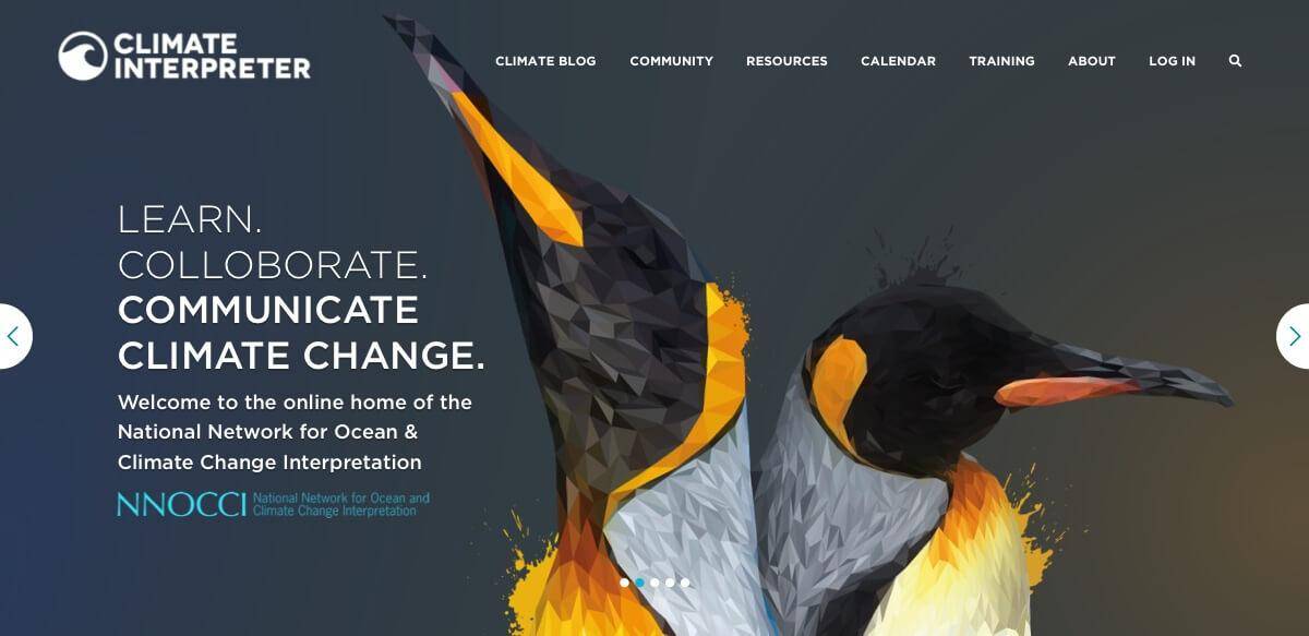 Climate Interpreter homepage slide design