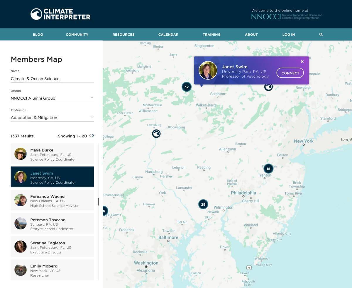 Climate Interpreter members map design