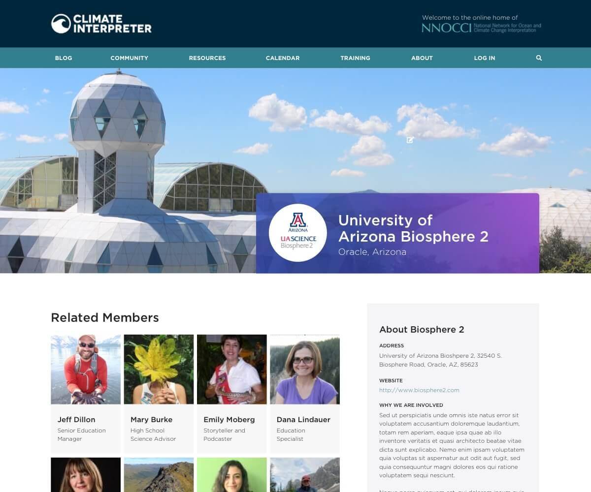 Climate Interpreter partner profile design
