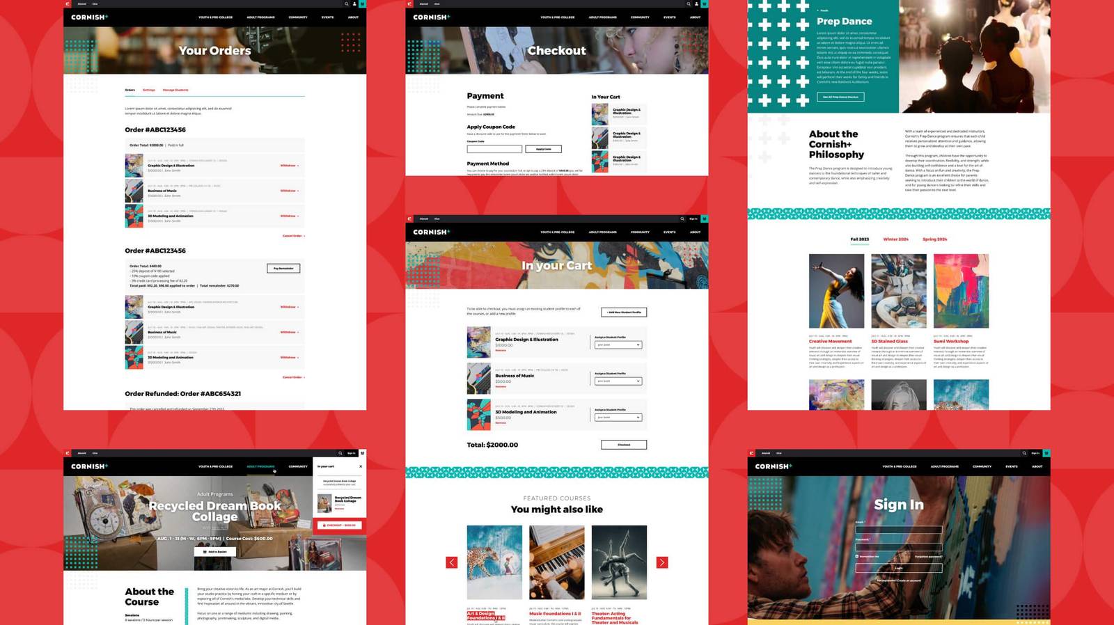 Cornish College of the Arts eCommerce and checkout design