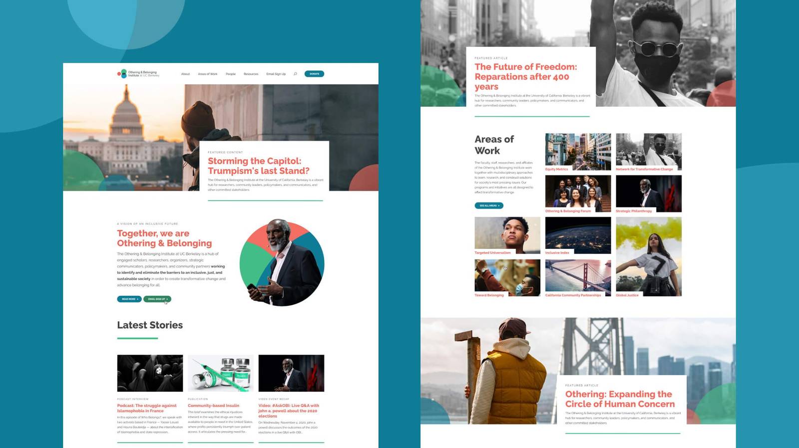 Othering and Belonging Institute homepage design