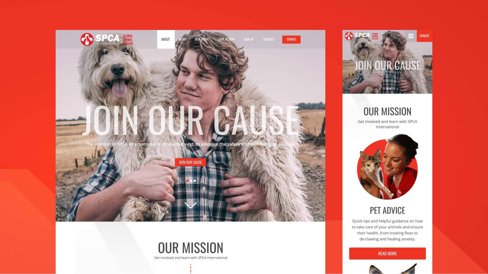 SPCA International interior page design