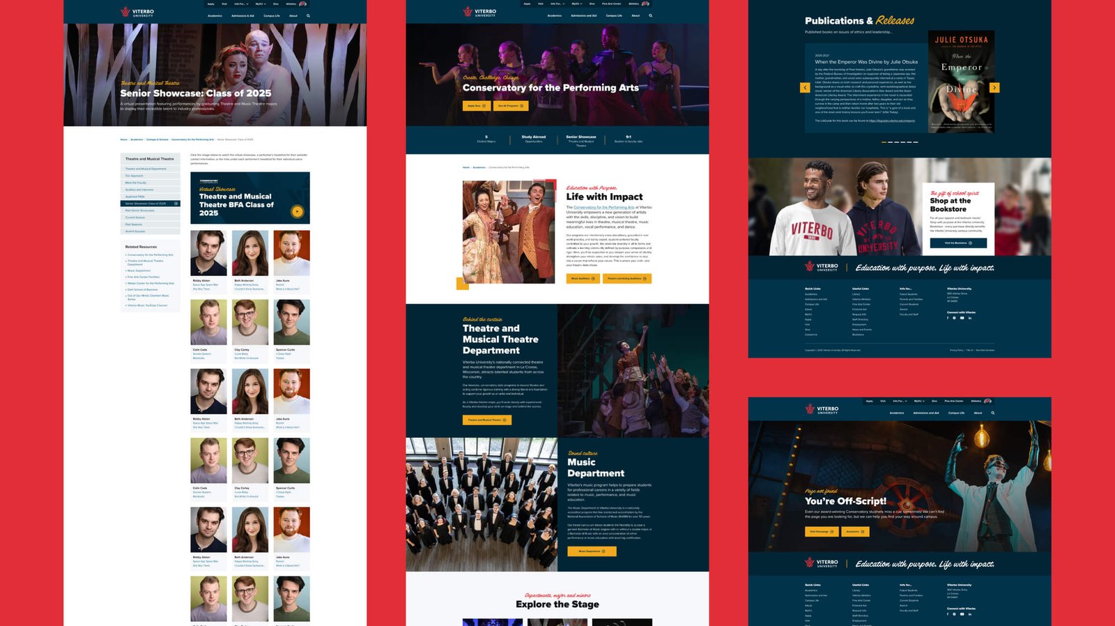 Viterbo University Conservatory for the Performing Arts, Senior Showcase and publications pages