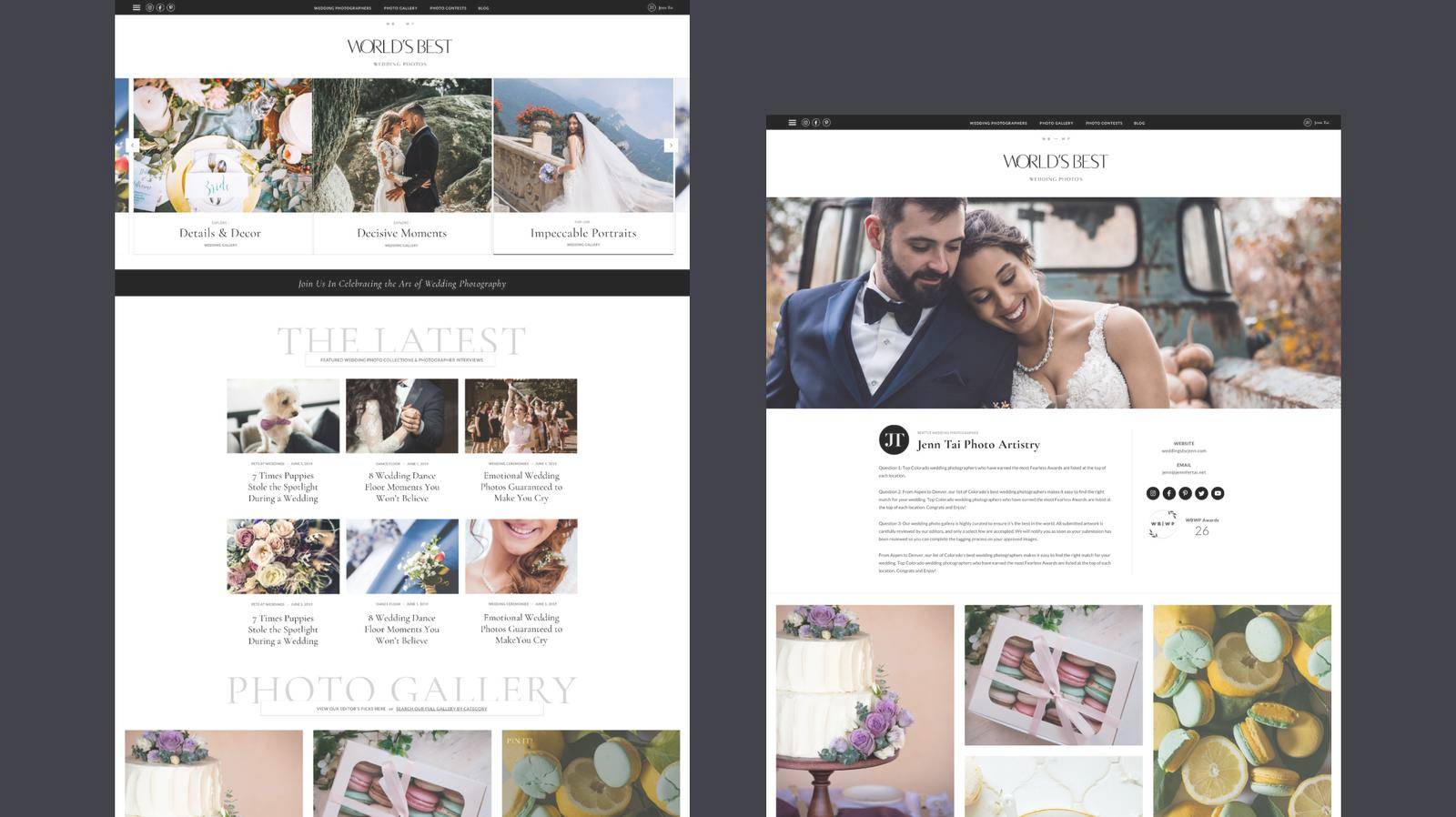 World's Best Wedding Photos directory design